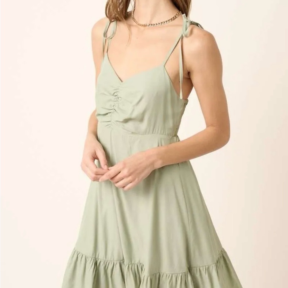 Mittoshop Sage Green Midi Dress
